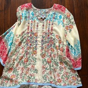 Johnny Was Embroidered Top Size XS